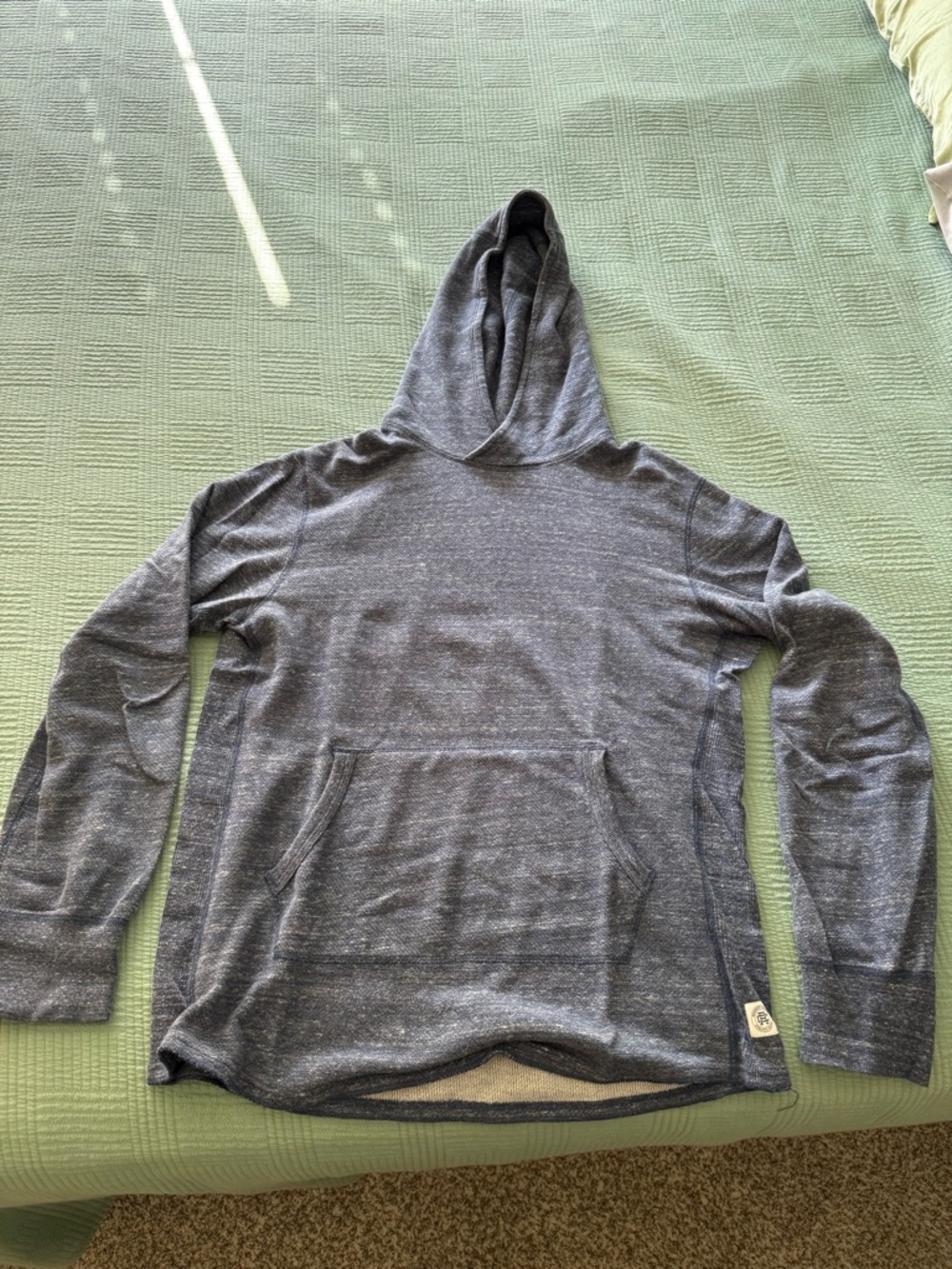 Reigning Champ Heathered Blue Hooded Pullover small